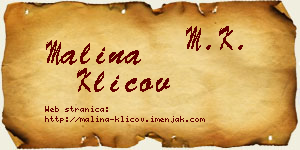 Malina Klicov vizit kartica